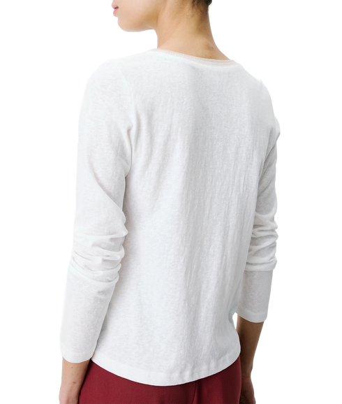 Abricot V Neck Ls Tee - Ivoire