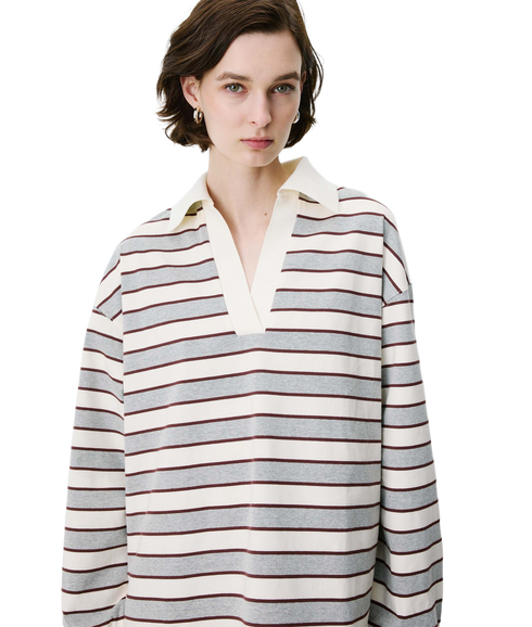Aron Stripe Rugby Top - Gris