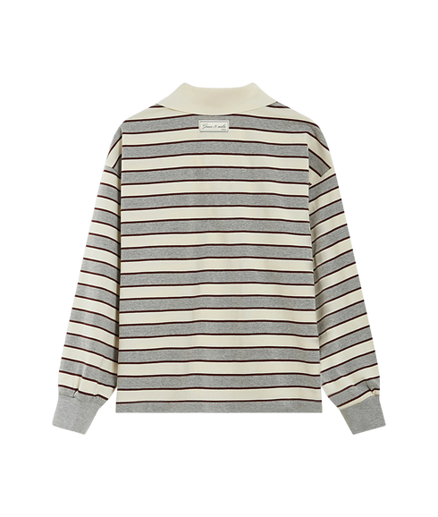 Aron Stripe Rugby Top - Gris