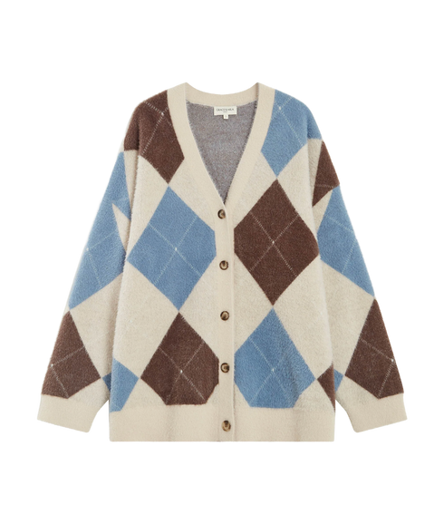 Alexan Argyle Long Cardigan - Bleuet