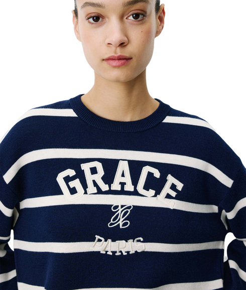 Ashford Stripe Sweatshirt - Marine