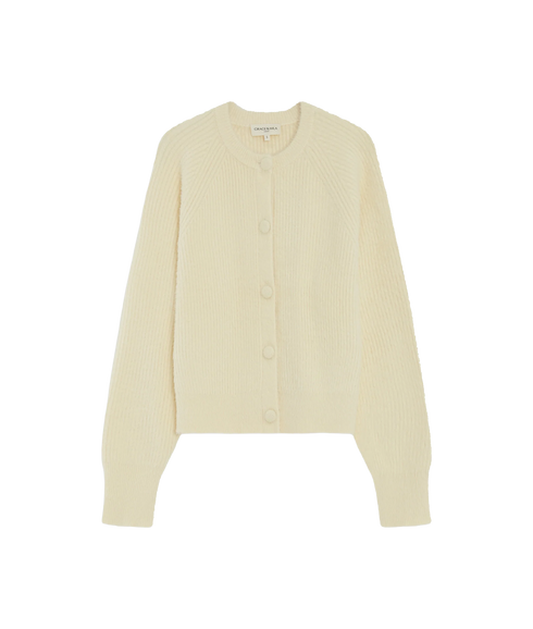 Aleron Fluffy Cardigan - Vanille