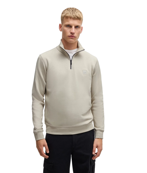 Zetrust Half-Zip Cotton Sweat - Light Beige