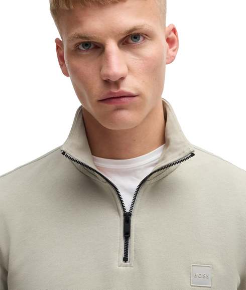 Zetrust Half-Zip Cotton Sweat - Light Beige