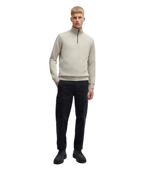 Zetrust Half-Zip Cotton Sweat - Light Beige