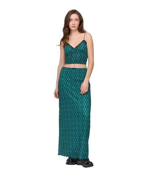 Diamond Mesh Skirt - Green