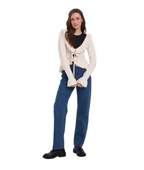 Tie Front Cardigan - White