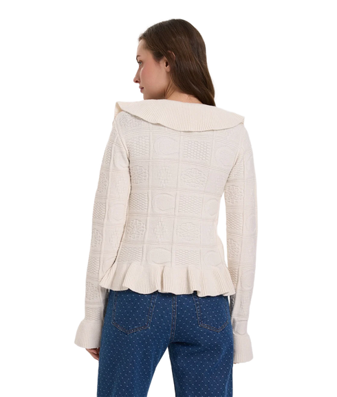 Tie Front Cardigan - White