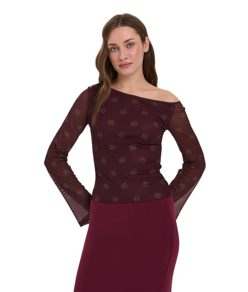 Mesh Top - Bordeaux