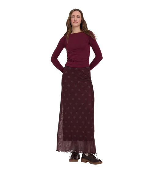 Mesh Skirt - Bordeaux