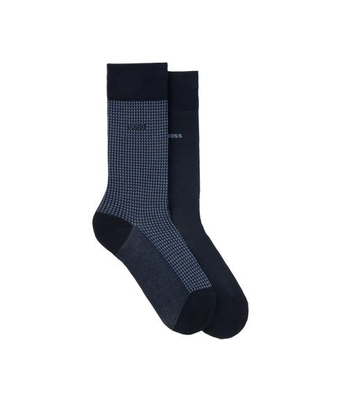 Houndstooth Two-pack of Socks - Navy