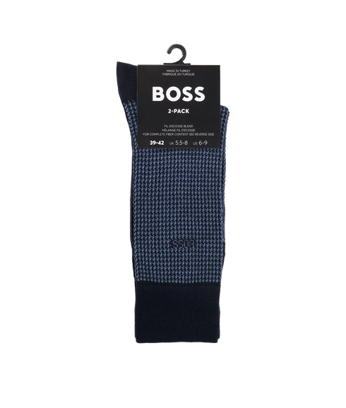 Houndstooth Two-pack of Socks - Navy