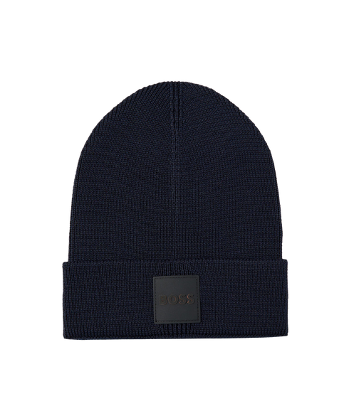 Foxxy Wool-blend Beanie Hat - Navy