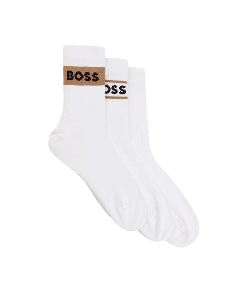 QS Iconic Three Pack Socks - White