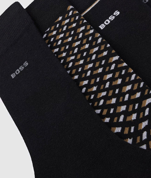 Four-pack of Cotton-blend Regular-length Socks - Black