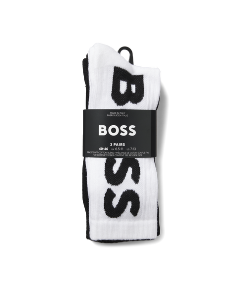 Rib Logo Socks - White