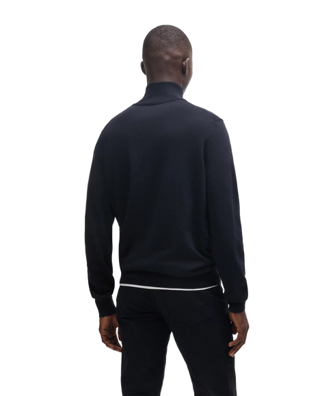 Kanobix Logo Patch Zip-Neck Sweat - Dark Blue