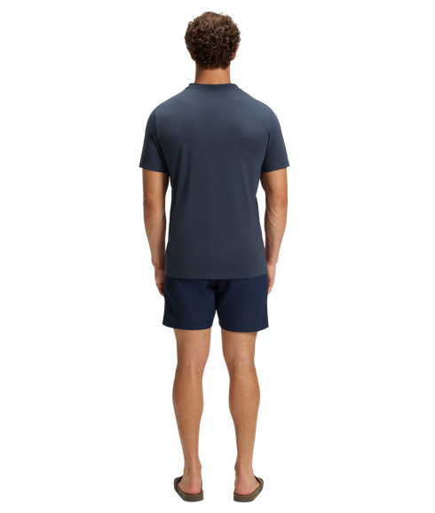 Cotton Jersey T-Shirt with SPF 50+ - Navy