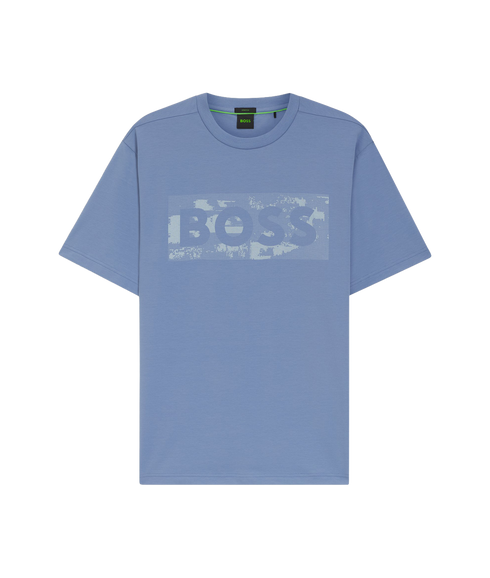 Globe Pattern T-Shirt - Light/Pastel Blue