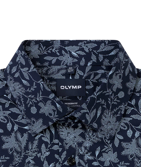 Luxor Floral Printed Modern Fit Shirt - Navy