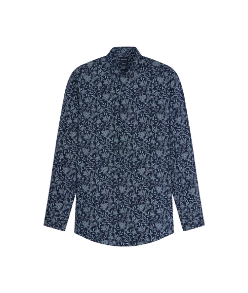 Luxor Floral Printed Modern Fit Shirt - Navy