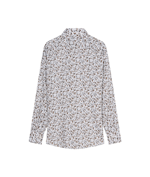Luxor Floral Printed Moden Fit Shirt - White