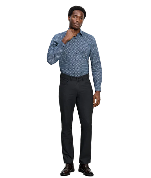 Level 5 Geo Print Body Fit Shirt - Navy