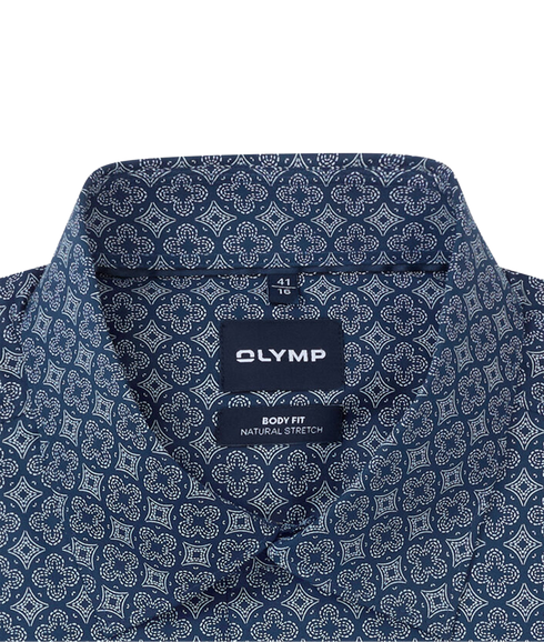 Level 5 Geo Print Body Fit Shirt - Navy