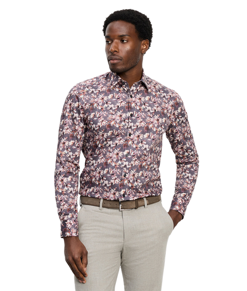 Level 5 Floral Body Fit Shirt - Red