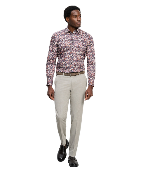 Level 5 Floral Body Fit Shirt - Red