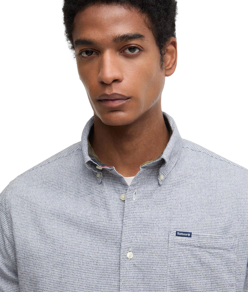 Turner Tailored Houndstooth Shirt - Navy