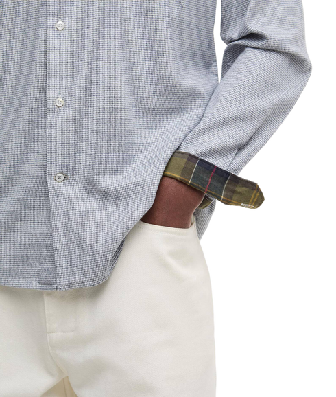 Turner Tailored Houndstooth Shirt - Navy