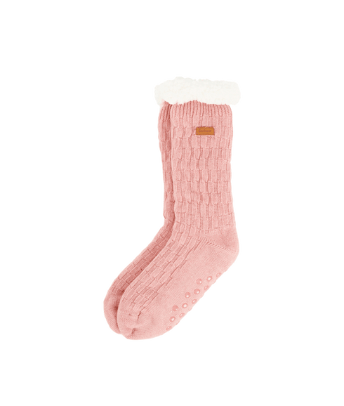 Cable Knit Lounge Socks - Pink