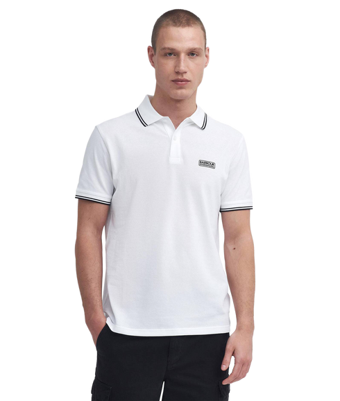 Evan Tipped Polo - White
