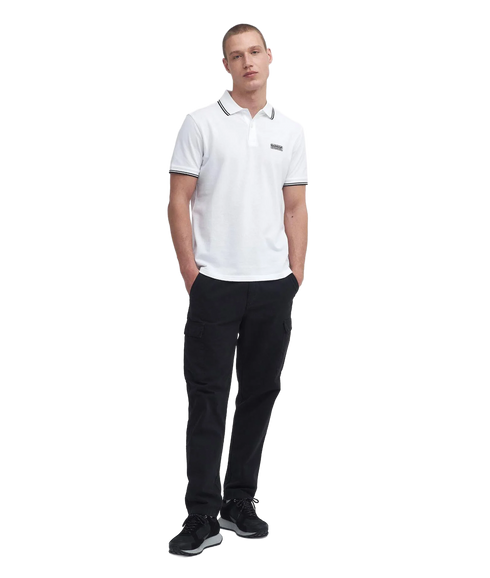 Evan Tipped Polo - White