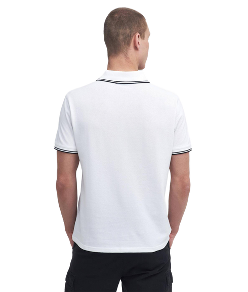 Evan Tipped Polo - White