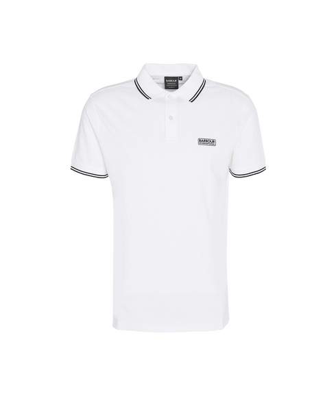 Evan Tipped Polo - White