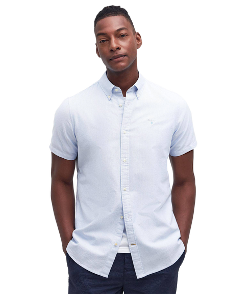 Striped Oxtown S/S Tailored Shirt - Sky Blue