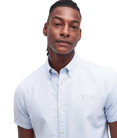 Striped Oxtown S/S Tailored Shirt - Sky Blue