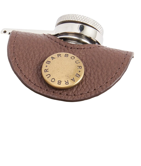 Quilted Padbury Hip Flask - Dark Brown/Olive