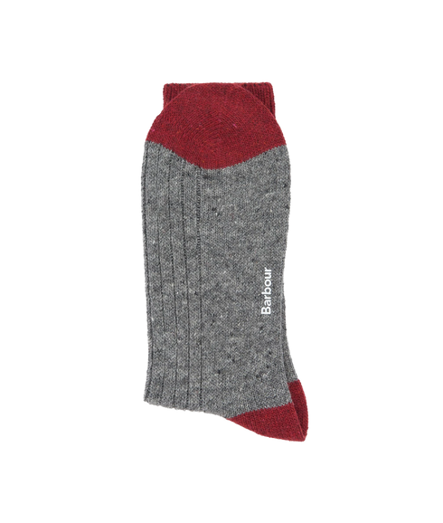 Houghton Socks - Mid Grey/Red