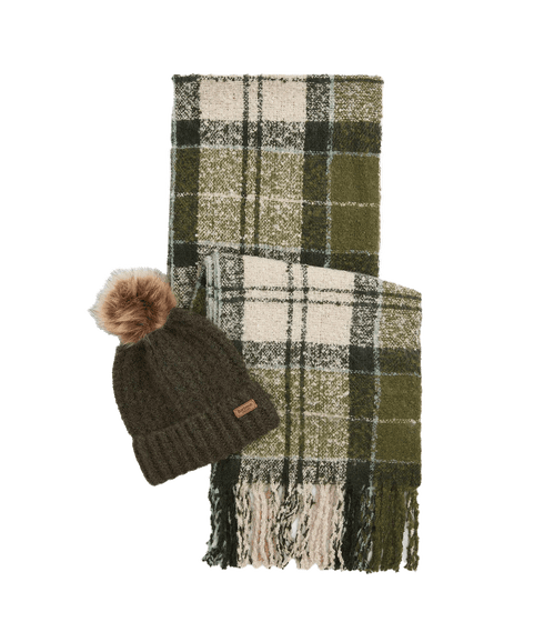 Saltburn Beanie & Tartan Scarf Gift Set - Multi