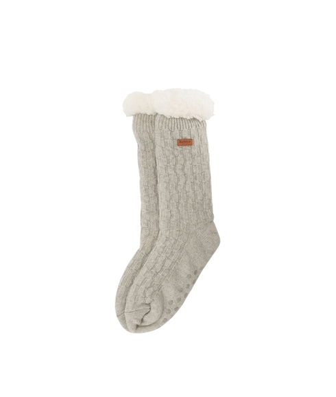 Cable Knit Lounge Socks - Grey