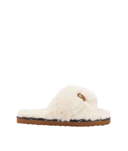 Eliza Cross Over Slippers - Cream