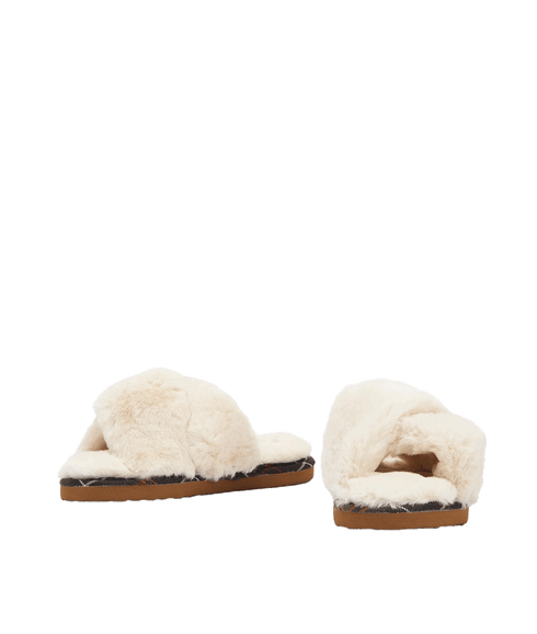 Eliza Cross Over Slippers - Cream