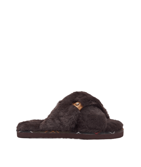 Eliza Cross Over Slippers - Brown