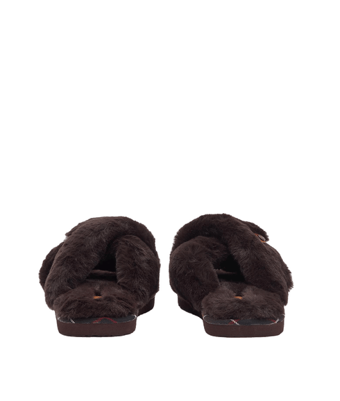 Eliza Cross Over Slippers - Brown