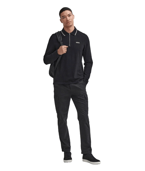 Hampstead Long-Sleeved Polo Shirt - Black
