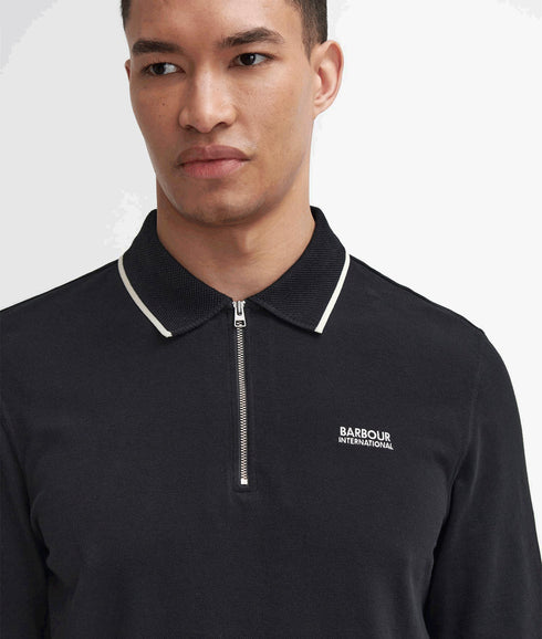 Hampstead Long-Sleeved Polo Shirt - Black