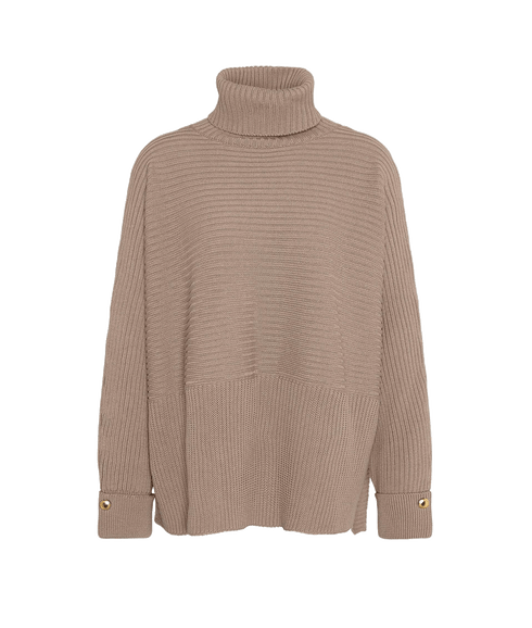 Roberta Roll Neck Jumper - Beige